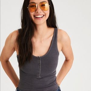 Super Soft AE rib Henley tank top